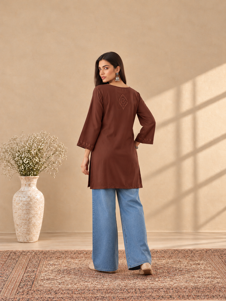 Akira Rayon Short Chikankari Kurti for Women