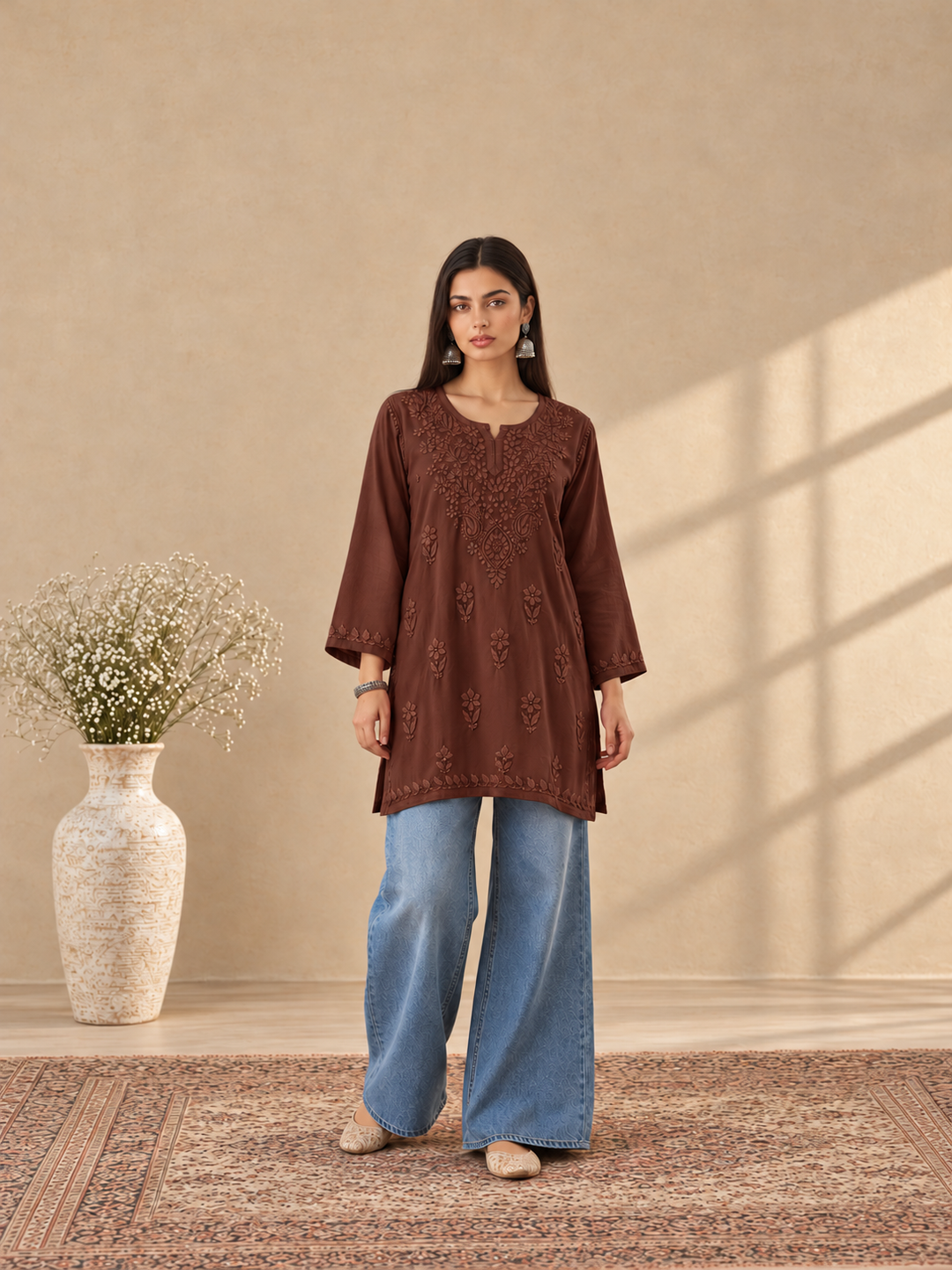 Akira Rayon Short Chikankari Kurti for Women