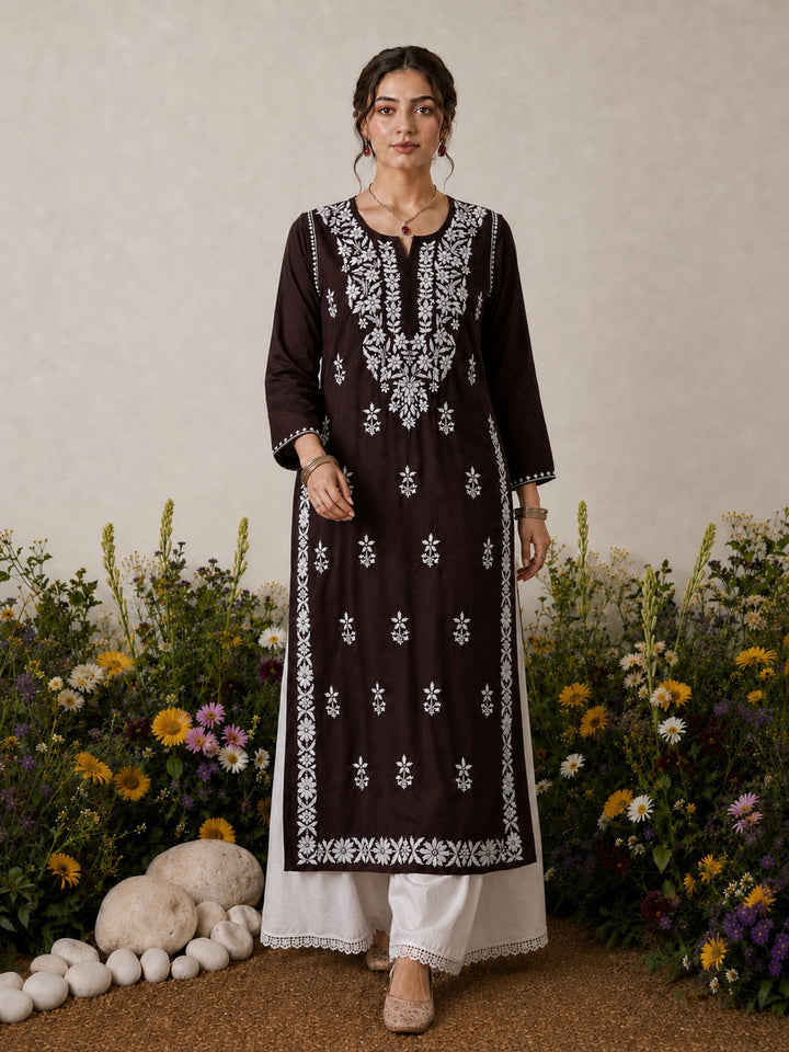 Lisa Chikankari Premium Modal Straight Kurta