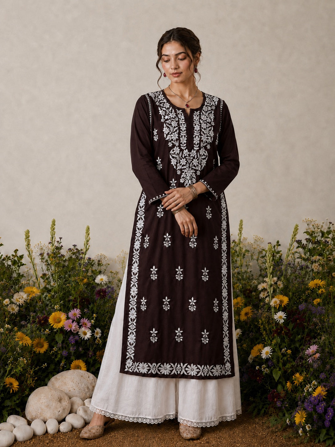 Lisa Chikankari Premium Modal Straight Kurta
