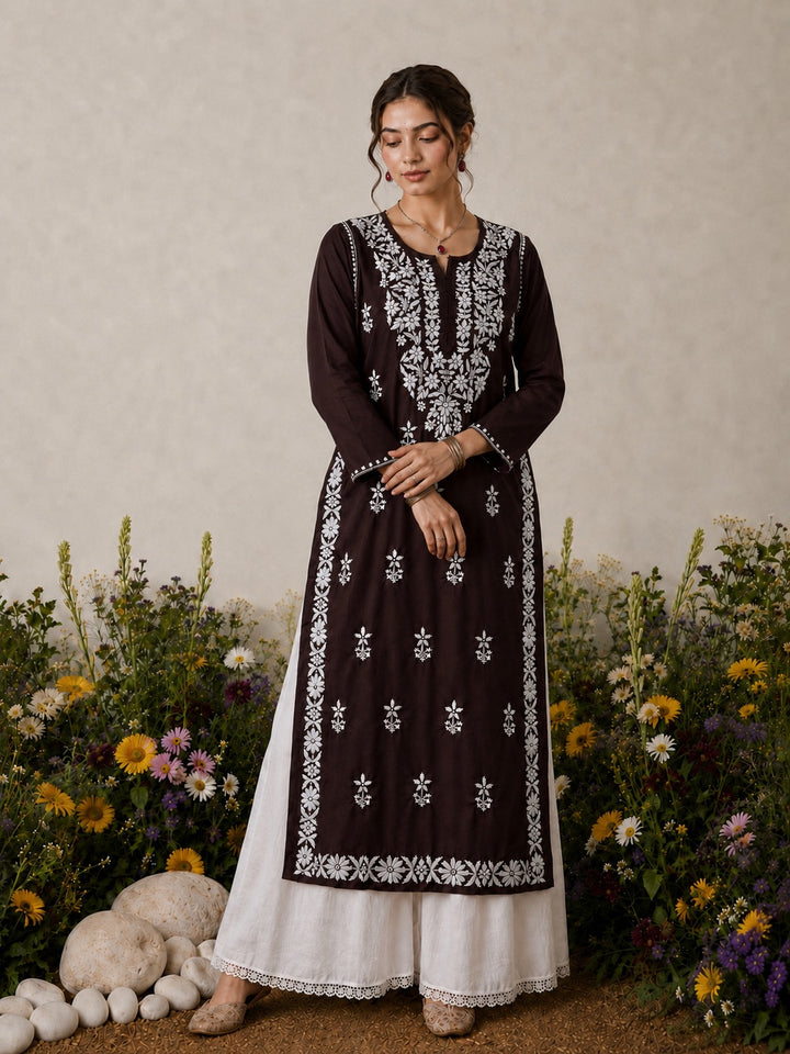 Lisa Chikankari Premium Modal Straight Kurta