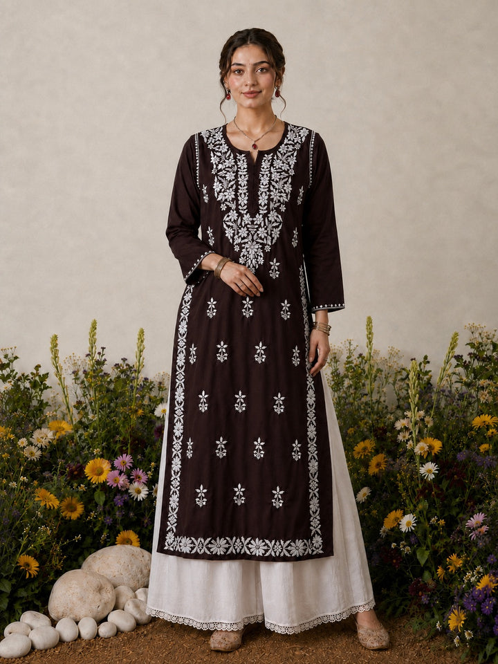 Lisa Chikankari Premium Modal Straight Kurta