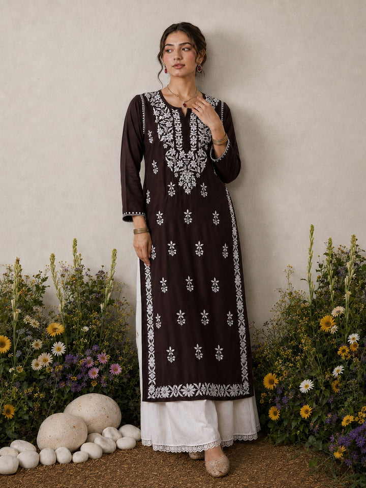 Lisa Chikankari Premium Modal Straight Kurta