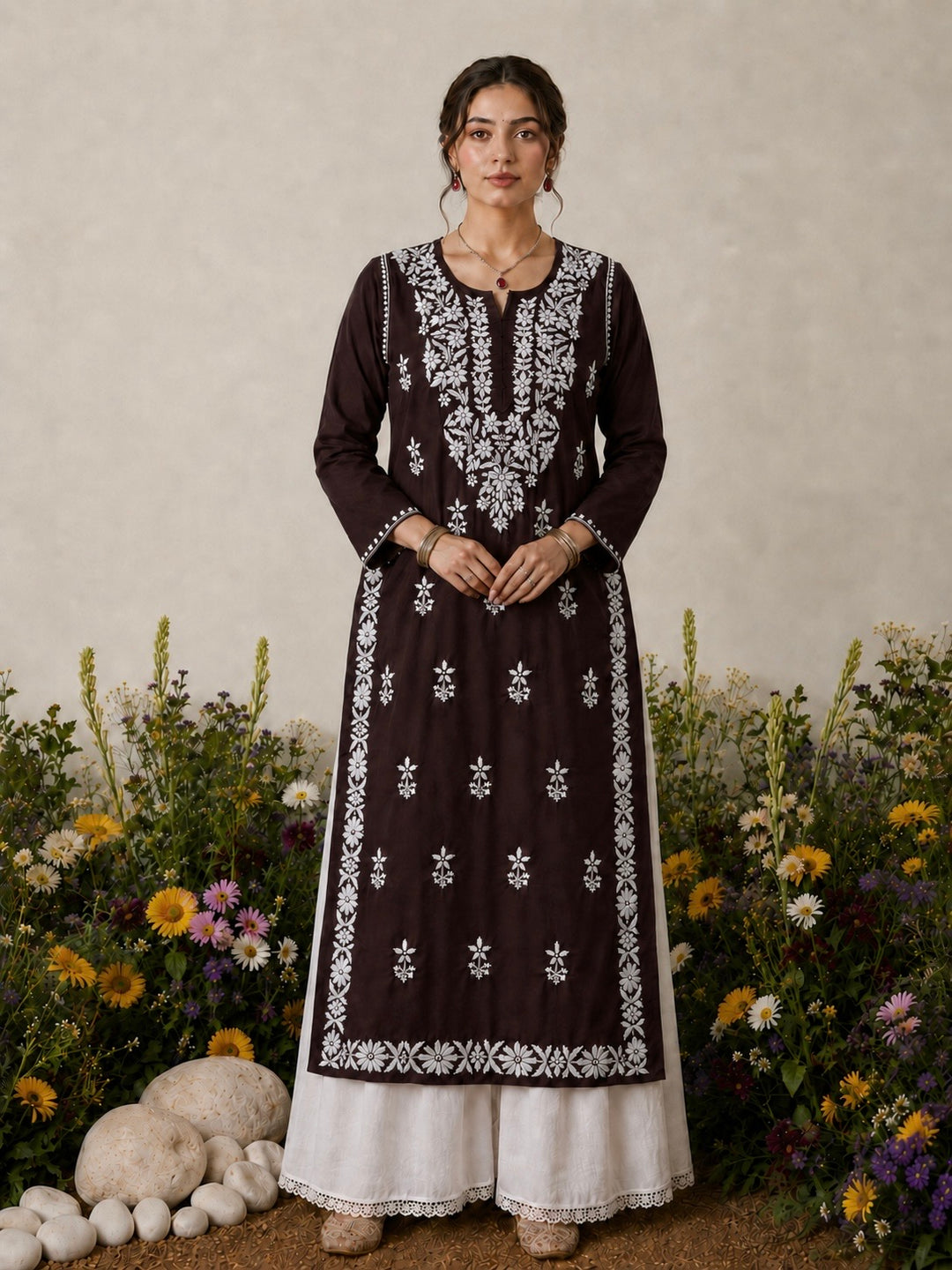Lisa Chikankari Premium Modal Straight Kurta