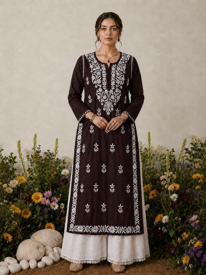 Lisa Chikankari Premium Modal Straight Kurta