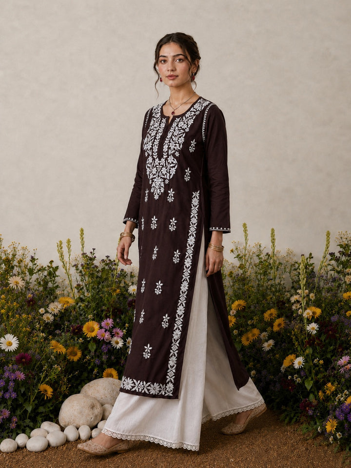 Lisa Chikankari Premium Modal Straight Kurta