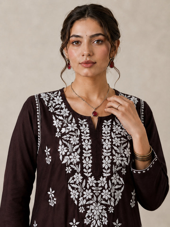 Lisa Chikankari Premium Modal Straight Kurta