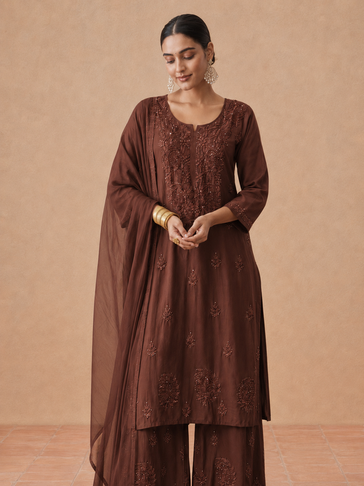 Kashish Rayon Chikankari Mukaish Co-ord Set