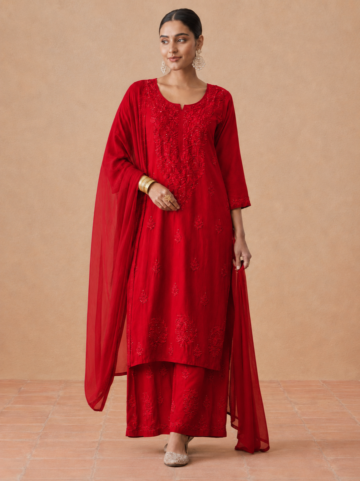 Kashish Rayon Chikankari Mukaish Co-ord Set