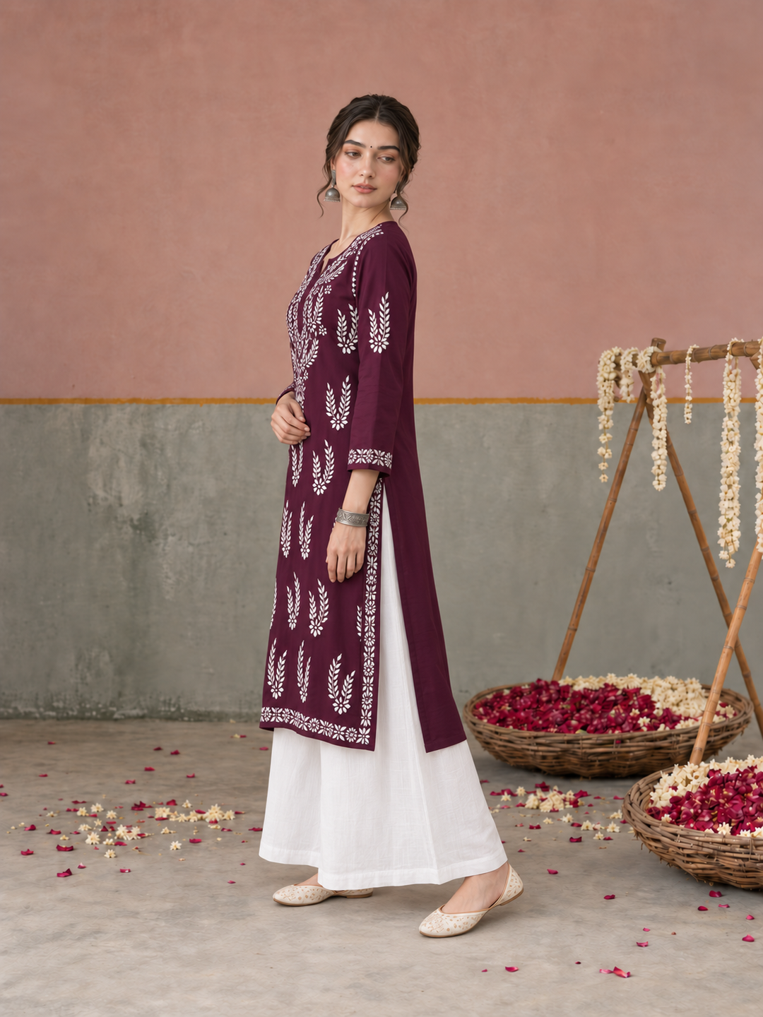 Vamika Chikankari Rayon Straight Kurta