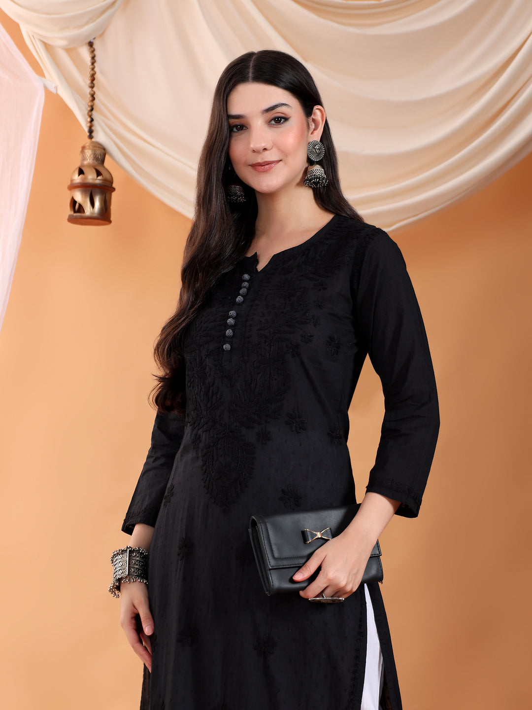 Deepika Chikankari Cotton Straight Kurta