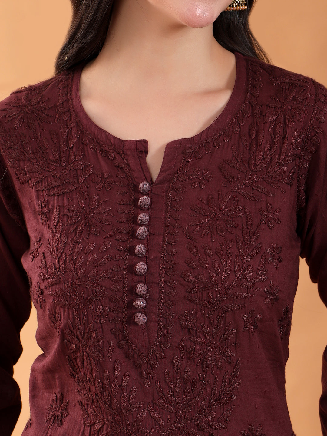 Deepika Chikankari Cotton Straight Kurta