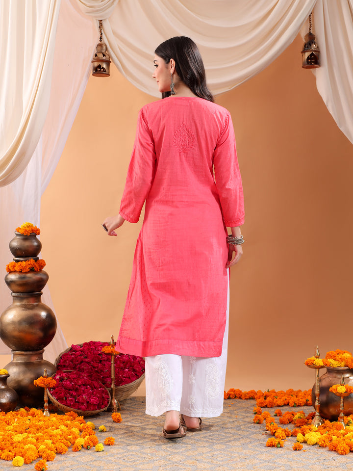 Deepika Chikankari Cotton Straight Kurta