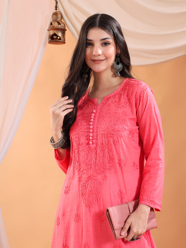 Deepika Chikankari Cotton Straight Kurta