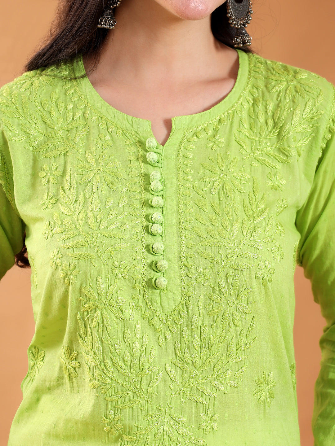 Deepika Chikankari Cotton Straight Kurta
