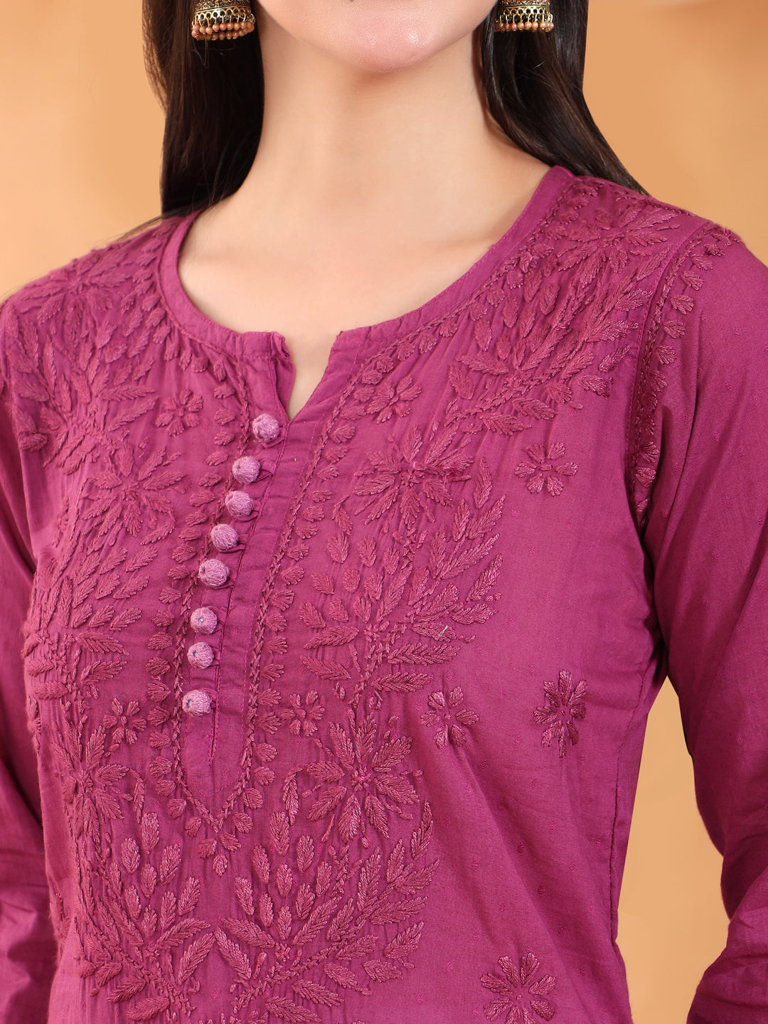 Deepika Chikankari Cotton Straight Kurta