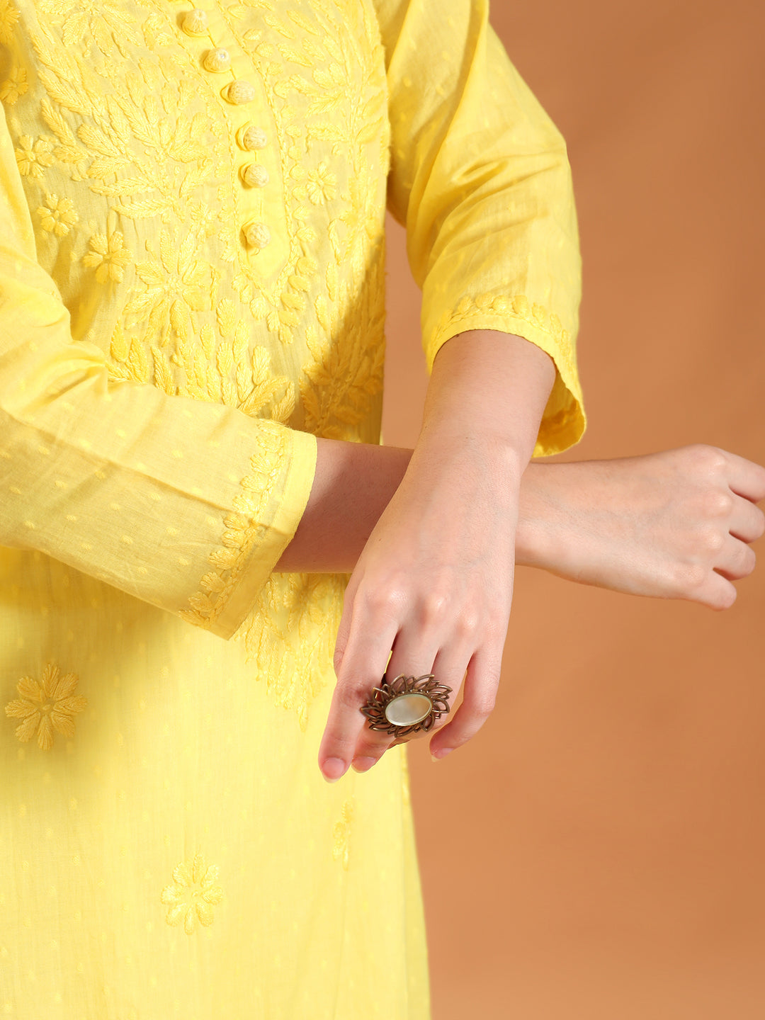 Deepika Chikankari Cotton Straight Kurta