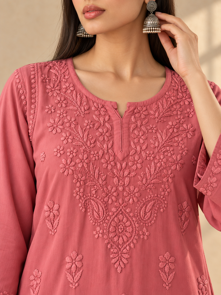 Akira Rayon Short Chikankari Kurti for Women