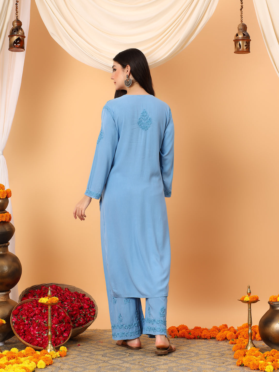 Faiza Chikankari Rayon Co-ord Set