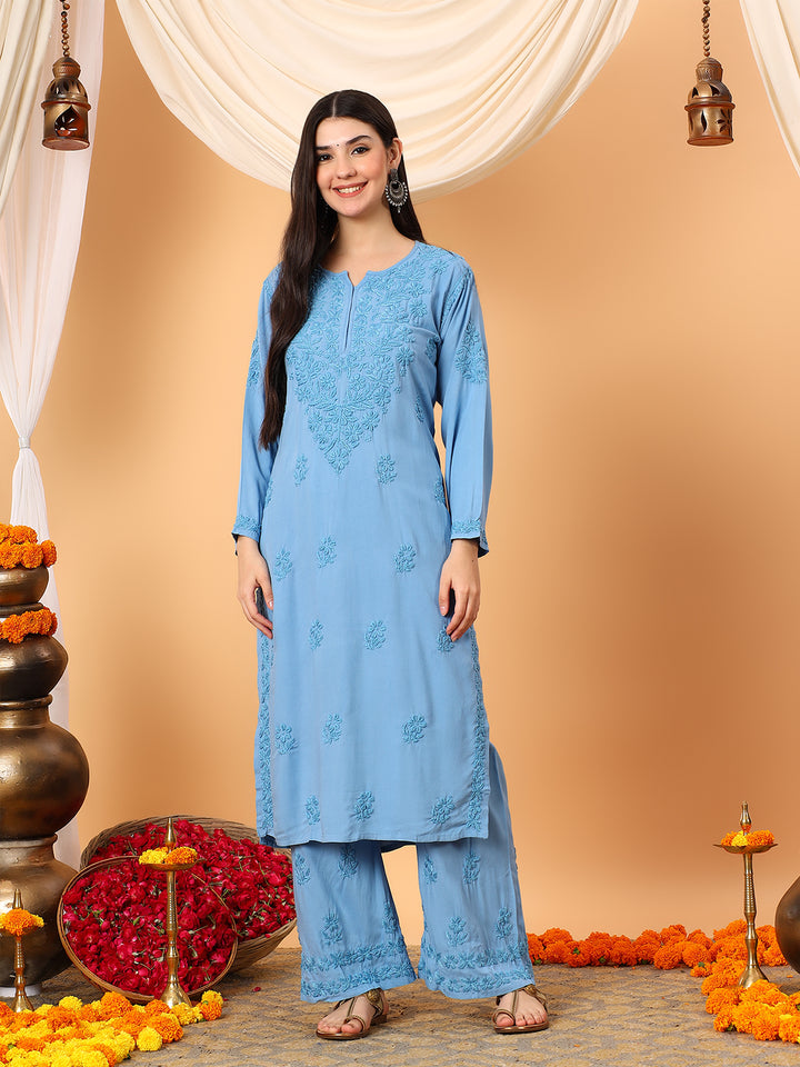 Faiza Chikankari Rayon Co-ord Set