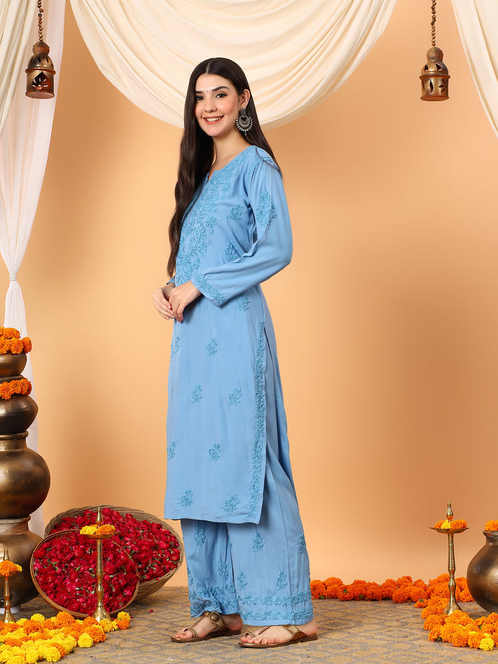 Faiza Chikankari Rayon Co-ord Set