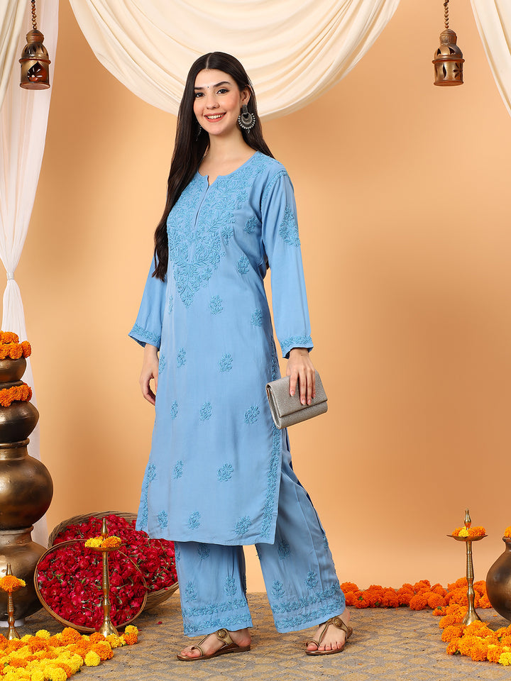 Faiza Chikankari Rayon Co-ord Set