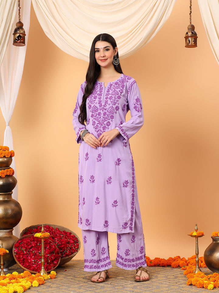 Faiza Chikankari Rayon Co-ord Set