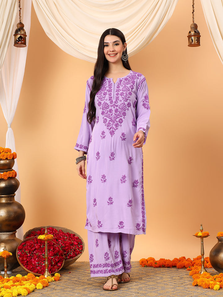 Faiza Chikankari Rayon Co-ord Set