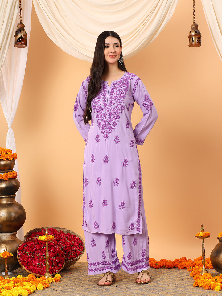 Faiza Chikankari Rayon Co-ord Set