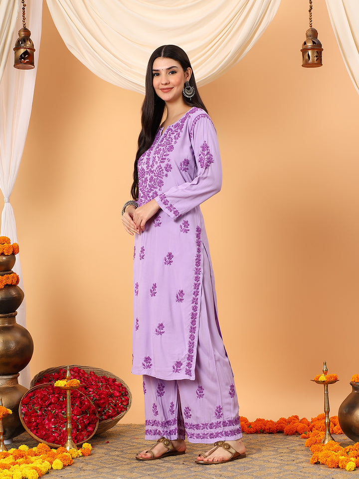 Faiza Chikankari Rayon Co-ord Set