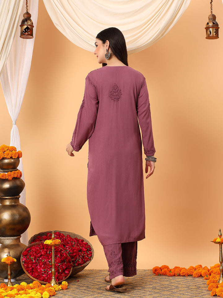 Faiza Chikankari Rayon Co-ord Set