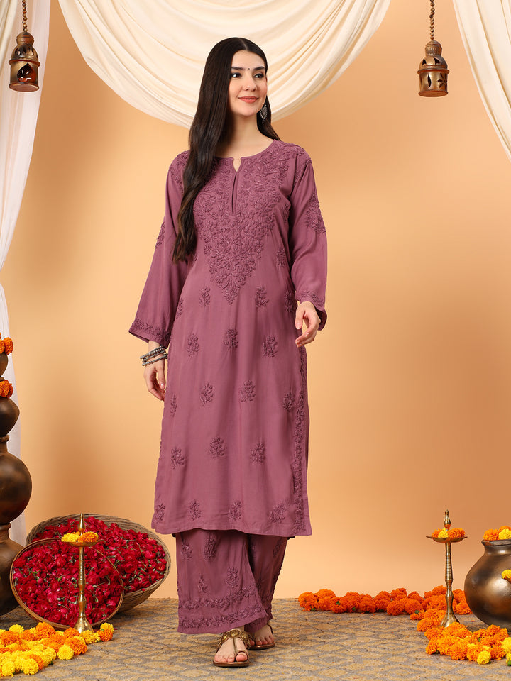 Faiza Chikankari Rayon Co-ord Set