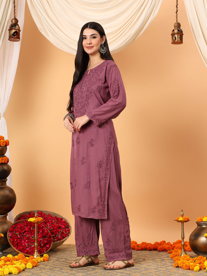 Faiza Chikankari Rayon Co-ord Set