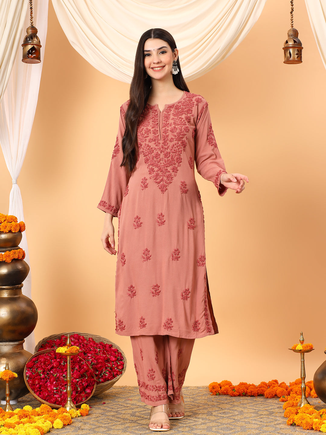 Faiza Chikankari Rayon Co-ord Set