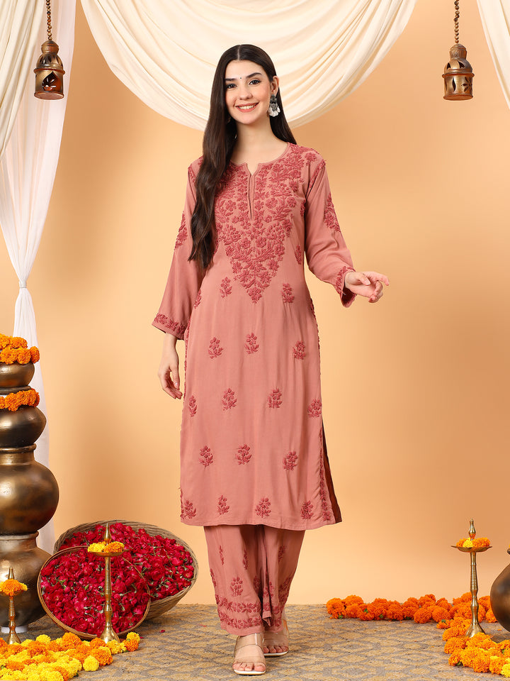 Faiza Chikankari Rayon Co-ord Set