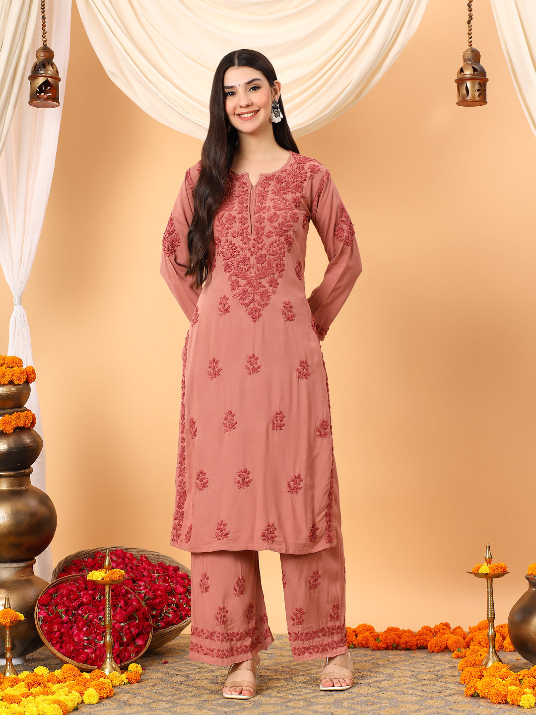 Faiza Chikankari Rayon Co-ord Set