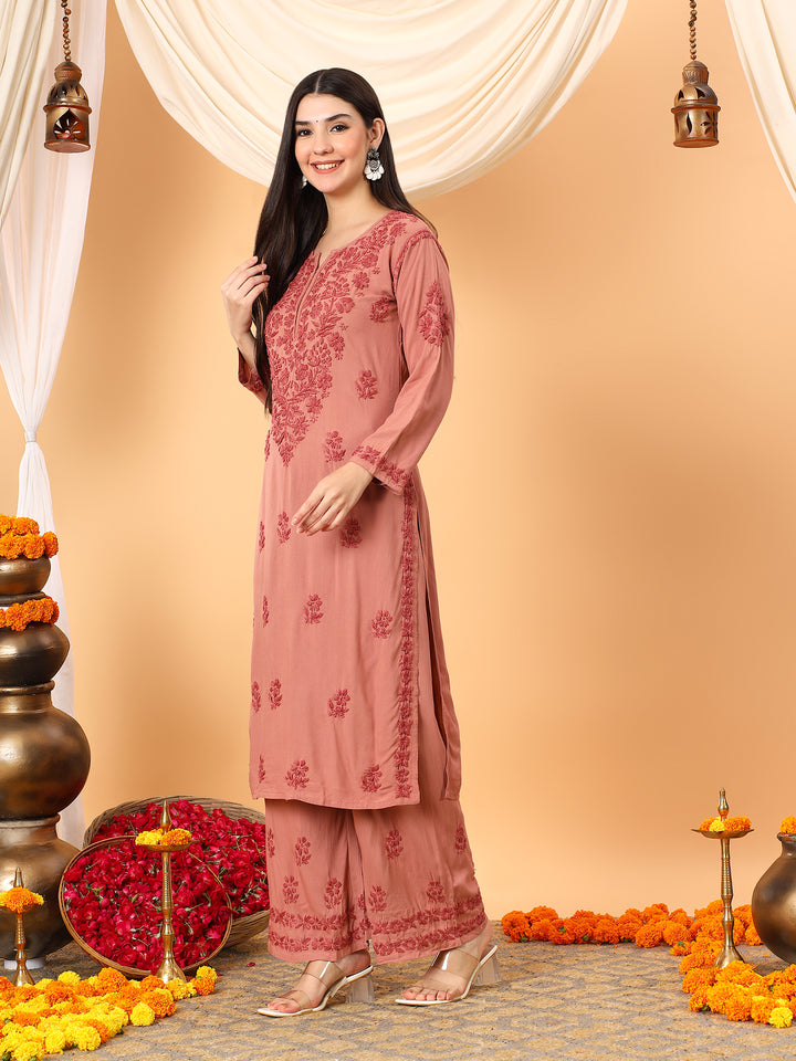 Faiza Chikankari Rayon Co-ord Set