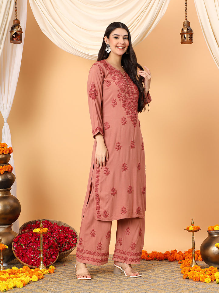 Faiza Chikankari Rayon Co-ord Set