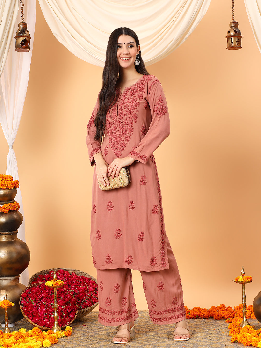 Faiza Chikankari Rayon Co-ord Set