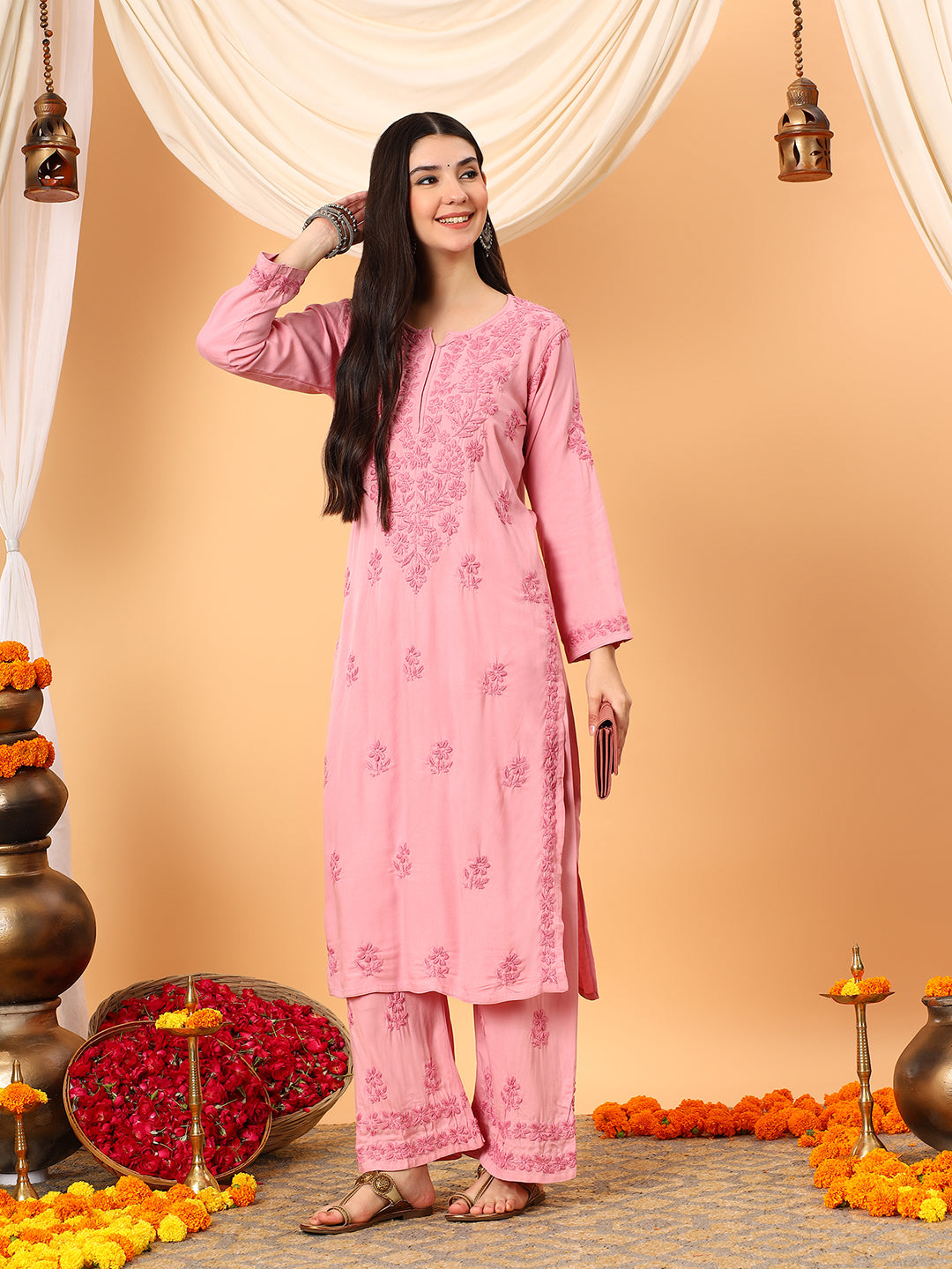 Faiza Chikankari Rayon Co-ord Set
