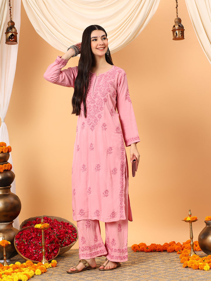 Faiza Chikankari Rayon Co-ord Set