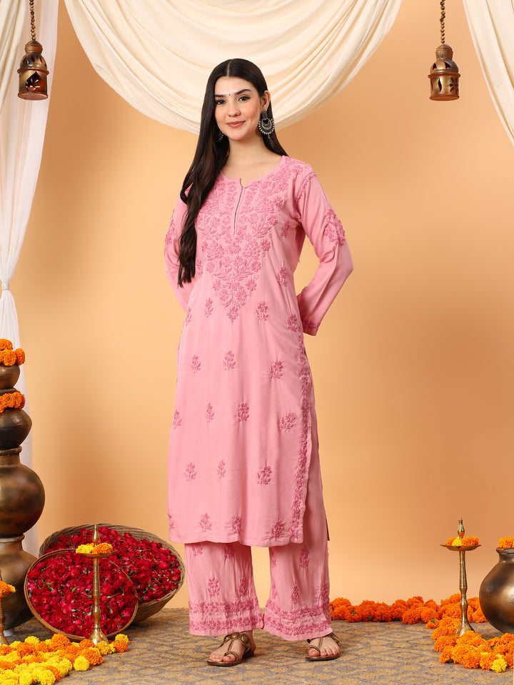 Faiza Chikankari Rayon Co-ord Set