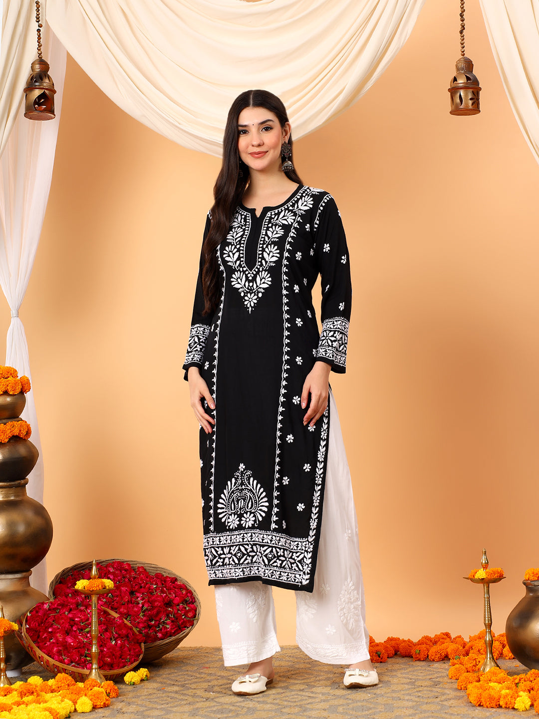 Gauri Modal Chikankari Premium Straight Kurta