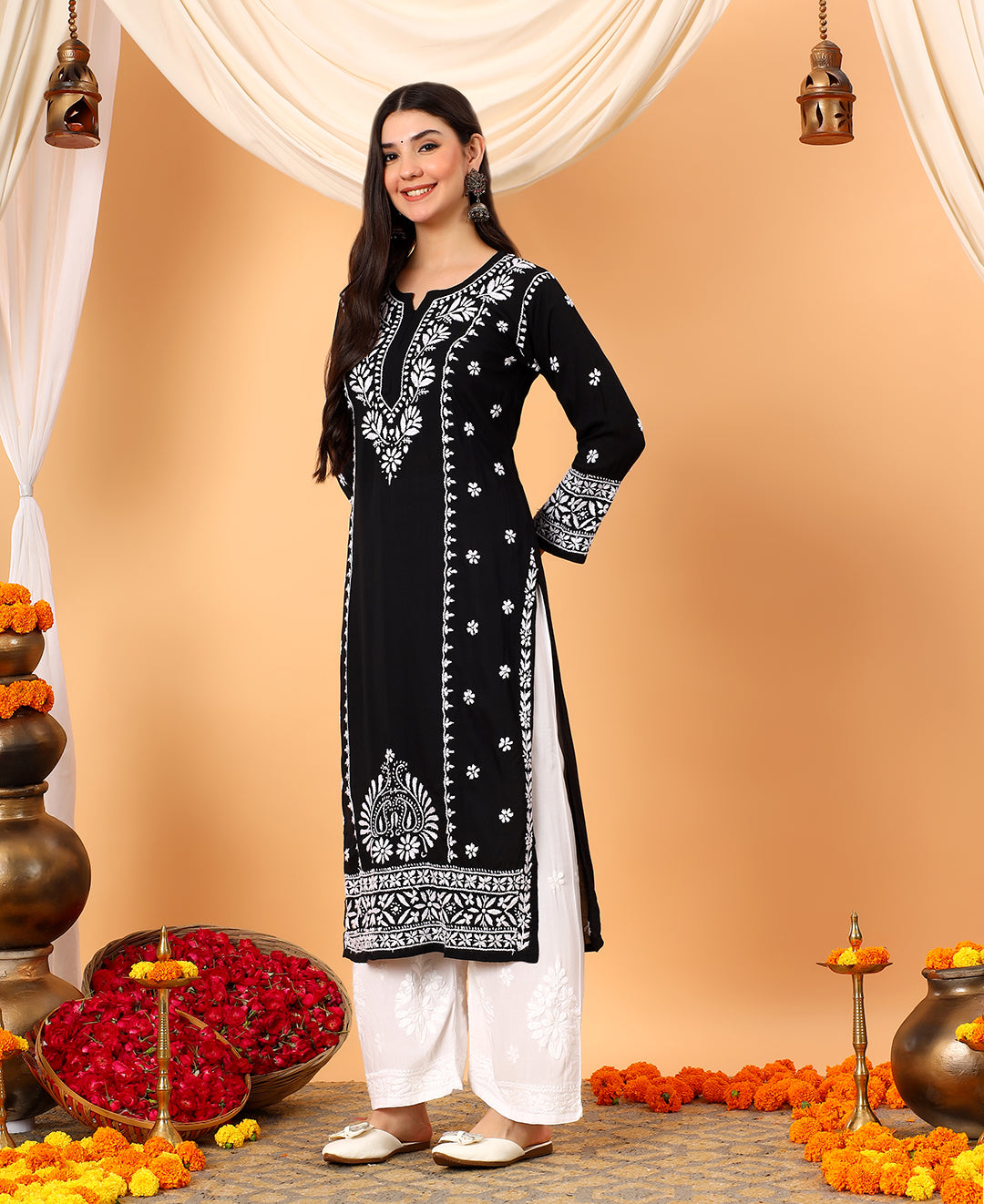 Gauri Modal Chikankari Premium Straight Kurta
