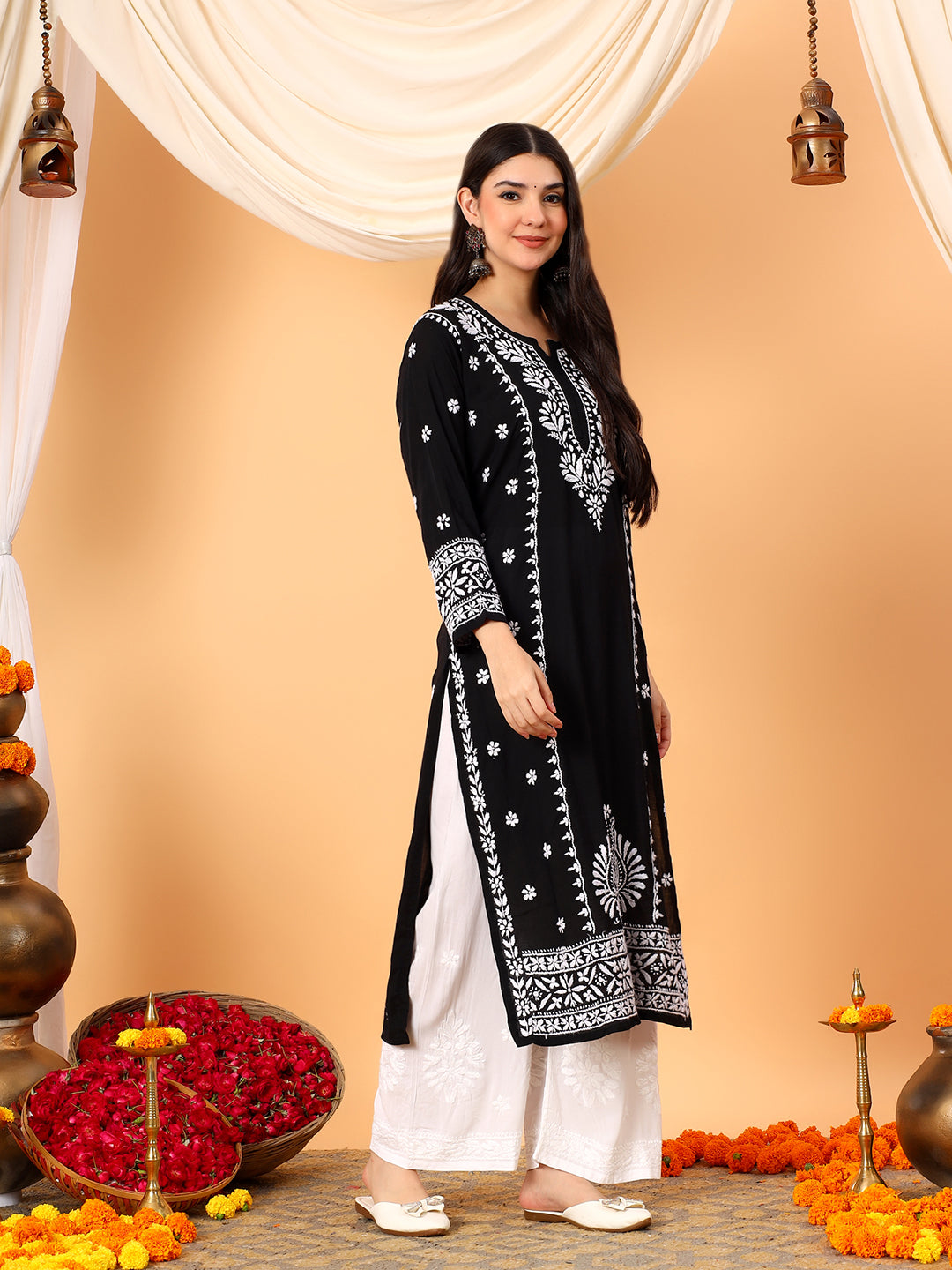 Gauri Modal Chikankari Premium Straight Kurta