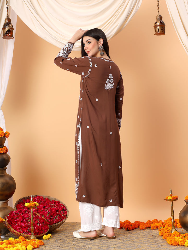Gauri Modal Chikankari Premium Straight Kurta