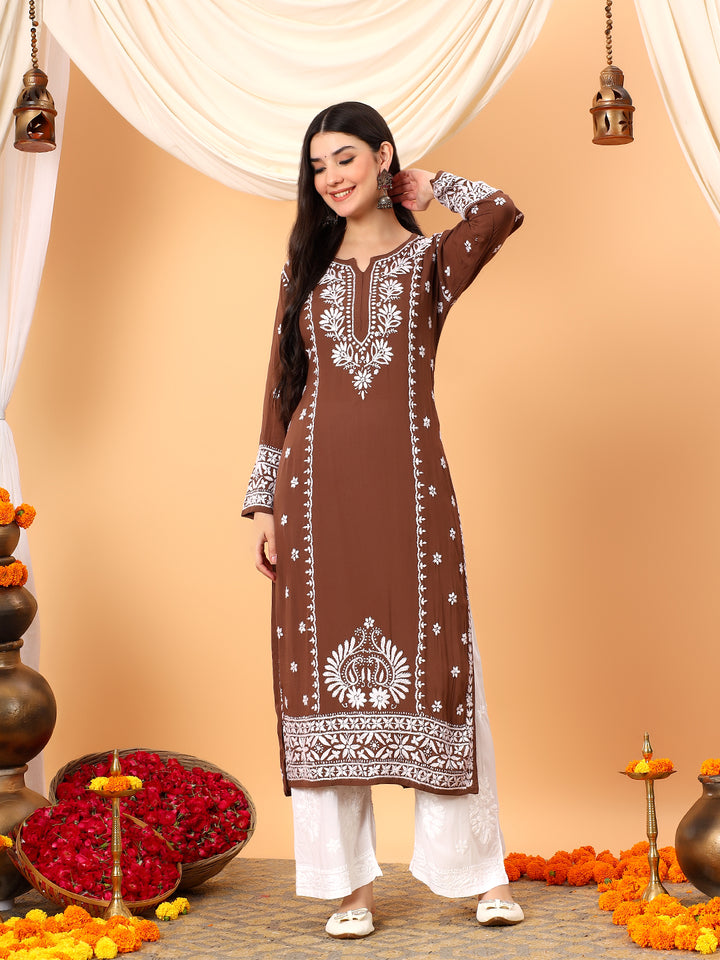 Gauri Modal Chikankari Premium Straight Kurta