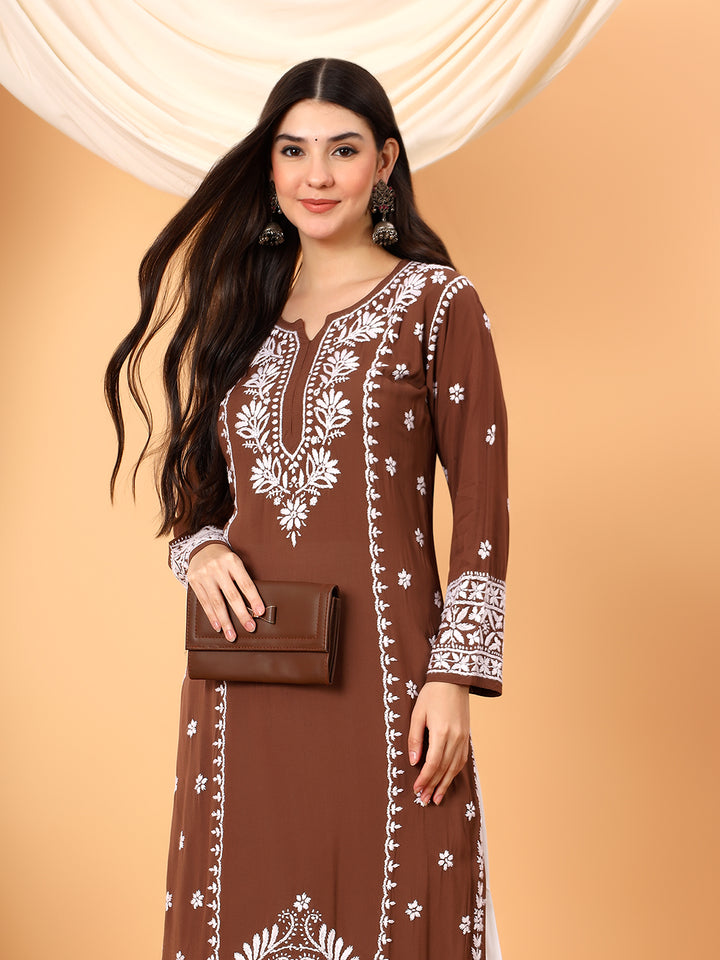 Gauri Modal Chikankari Premium Straight Kurta