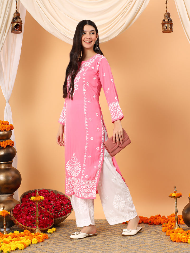 Gauri Modal Chikankari Premium Straight Kurta