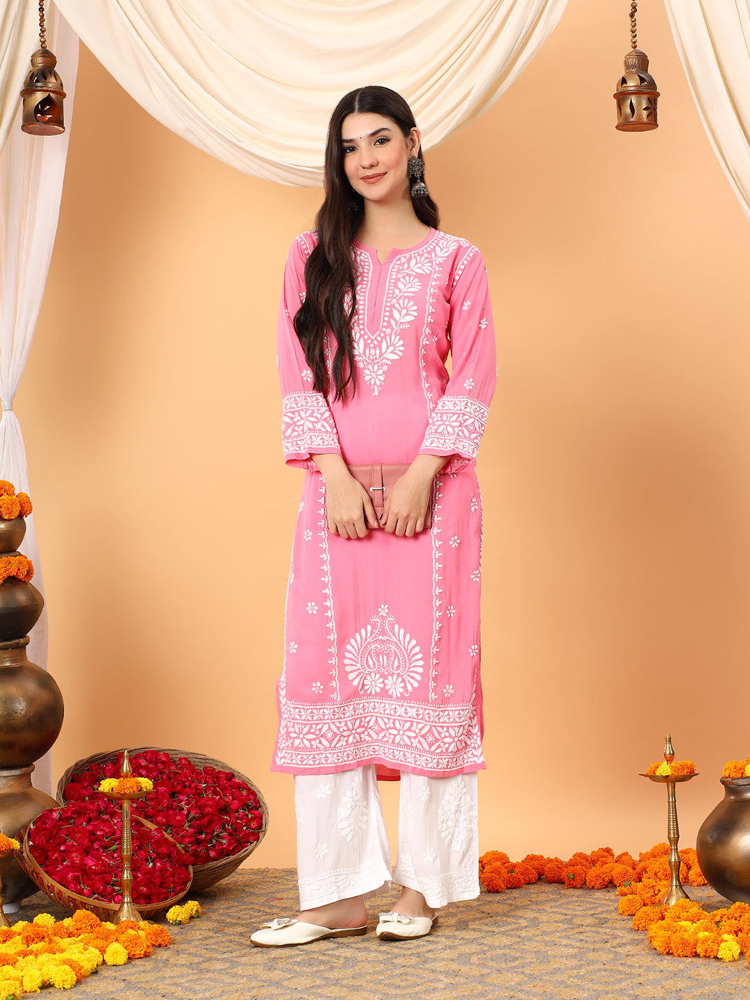 Gauri Modal Chikankari Premium Straight Kurta